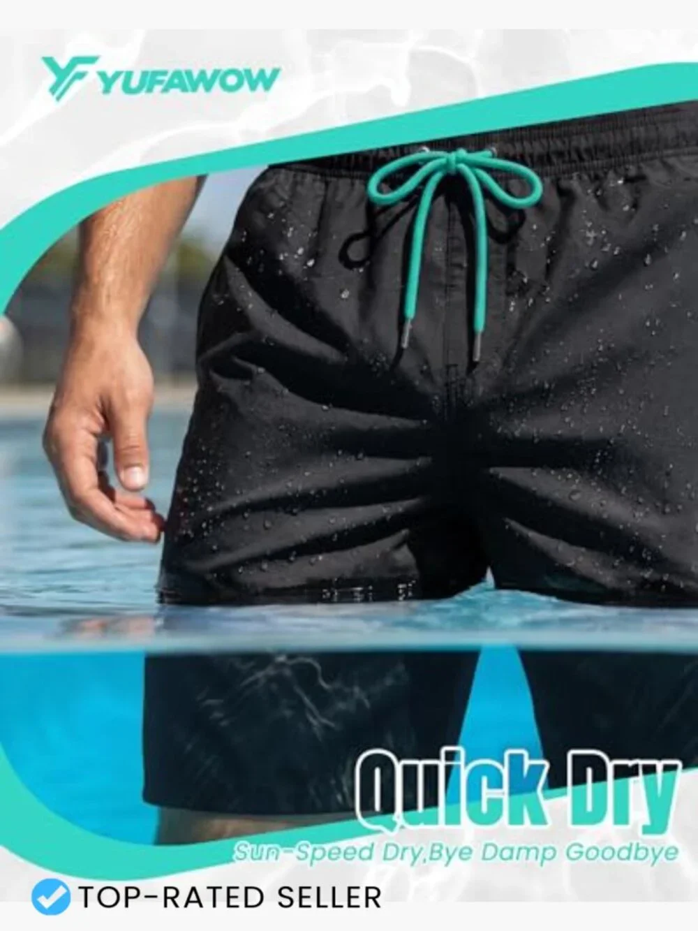 Men's 7 Inch Swim Trunks with Mesh Lining Quick Dry Pockets Athletic Fit Shorts